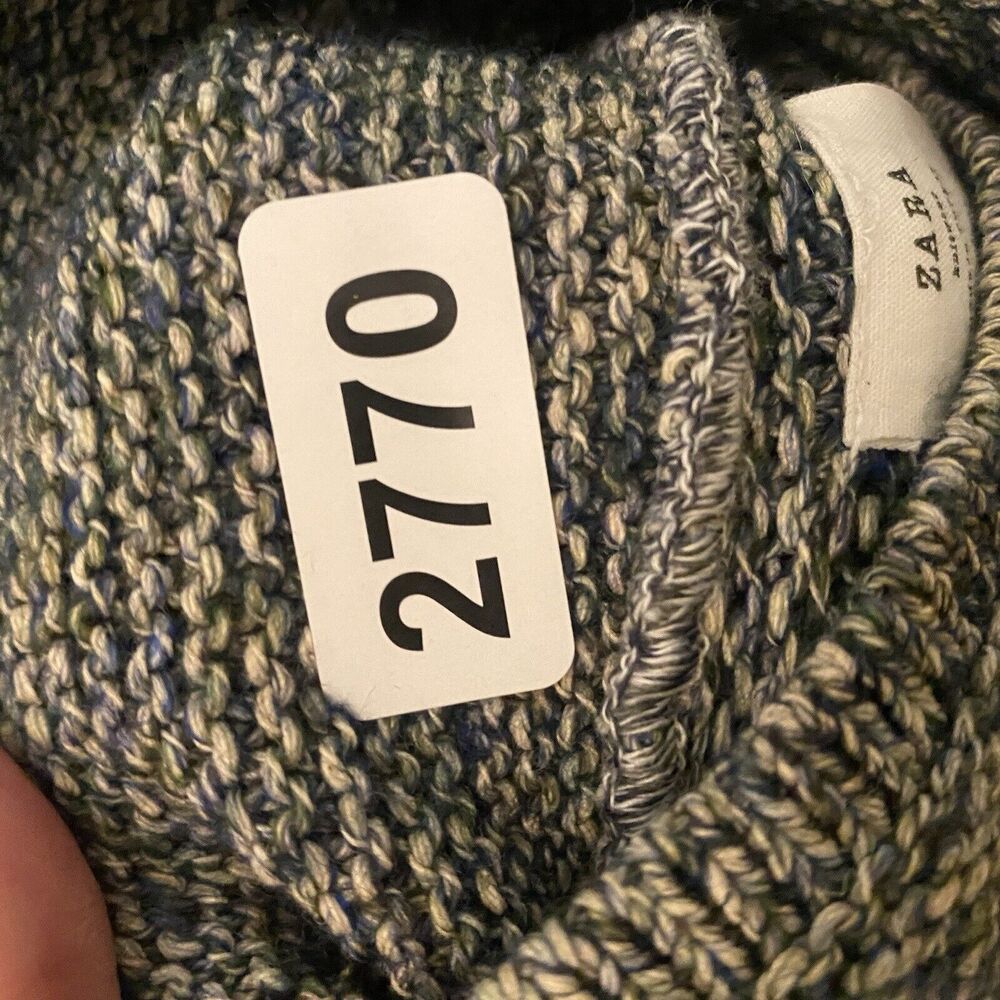 Zara Sweater Baby 9-12 Months Christmas Tree Cozy Blue Cream Terry Appliqué - Picture 12 of 12